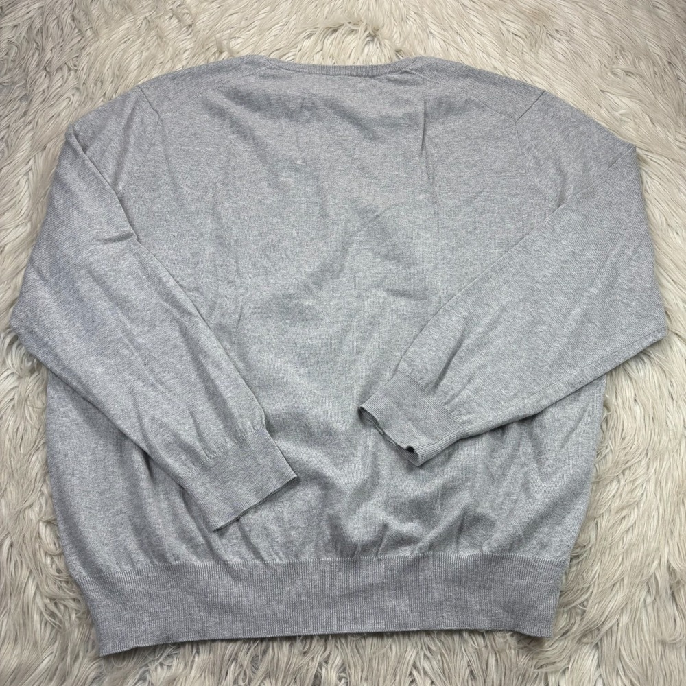 Polo Ralph Lauren Men's XXL Gray V-Neck Pima Cotton Pullover Sweater - Picture 5 of 5
